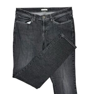 Eileen Fisher Jeans Womens 8 Black Denim Straight Leg 32" Inseam